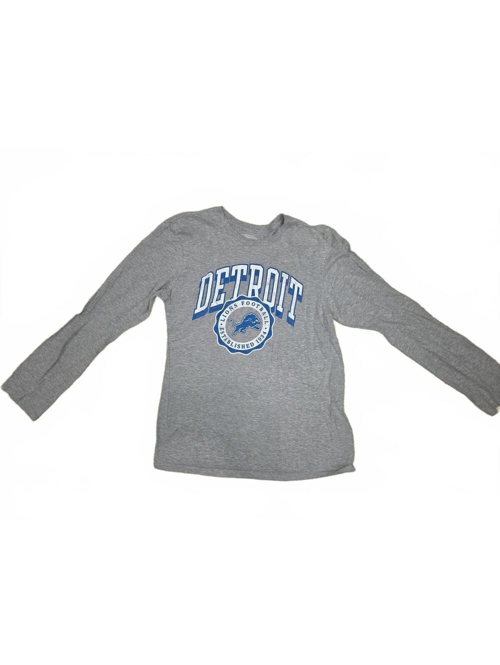 NFL Detroit Lions Official Licensed Gray Long Sleeve T-Shirt Size M